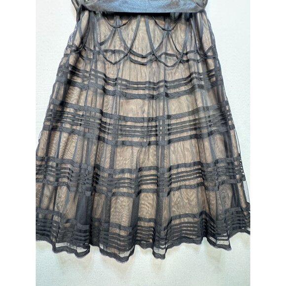 Ann Taylor Loft Strapless Dress Size 10 Black Lace Ribbon Belt Couture - Picture 10 of 11